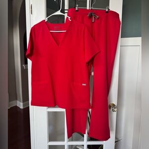 Figs Women's Red Scrub Set